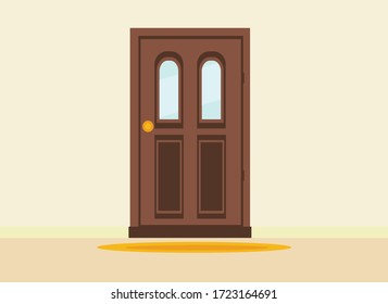 puerta cerrada, ilustración vectorial plana