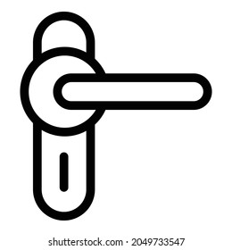 Closed door handle icon. Outline closed door handle vector icon for web design isolated on white background