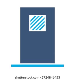 Geschlossene Tür Symbol blau flach Vektor Design Raum Eingang Symbol Ausgang Home Innenarchitektur Grafik Element Zeichen
