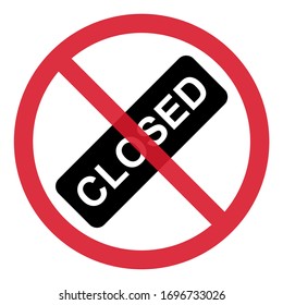 Closed the door icon isolated on white background. Market notice symbol