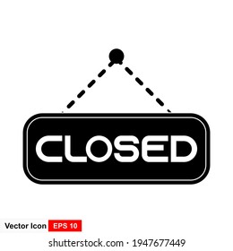 Closed the door icon isolated on white background. Market notice symbol