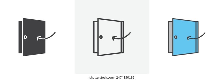 Icono de puerta cerrada. Vector de privacidad y seguridad. Icono de puerta.