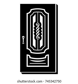 Closed door icon. Simple illustration of closed door vector icon for web