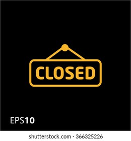 Closed door label icon for web and mobile