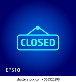 Closed door label icon for web and mobile