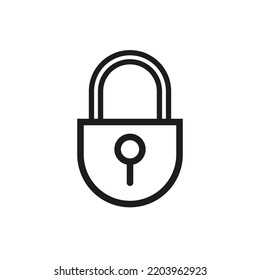 Closed door lock icon. Sign forbidden. Padlock, lock. Vector illustration. Stock image.