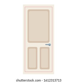 Closed Door on white background. Vector illustration.