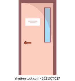 geschlossene Tür zum Zimmer, Vektorsymbol einzeln auf Weiß