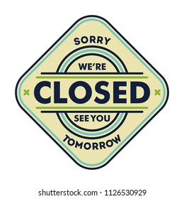 Closed door sign isolated in white