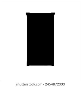 Silueta de puerta cerrada aislada sobre fondo blanco. Ilustración vectorial de iconos de puerta.
