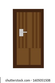 Closed the door, vector illustration.