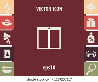 the closed doors, vector icon