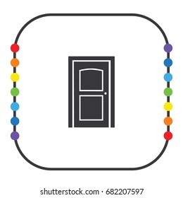 the closed doors, vector icon