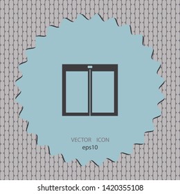 the closed doors, vector icon, web design element