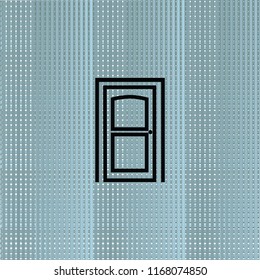 the closed doors, vector outline icon