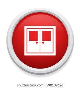closed doors with windows Icon