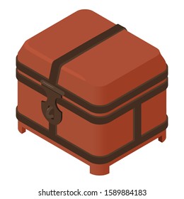 Closed dower chest icon. Isometric of closed dower chest vector icon for web design isolated on white background