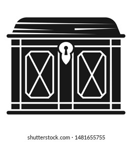Closed dower chest icon. Simple illustration of closed dower chest vector icon for web design isolated on white background