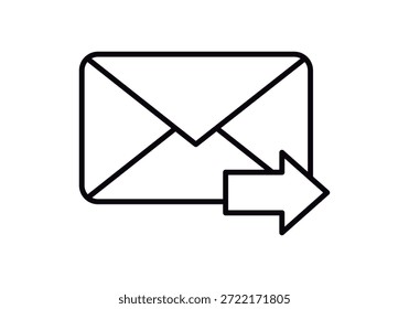 Sobre de correo electrónico cerrado con una flecha hacia la derecha que indica que se ha enviado un mensaje.