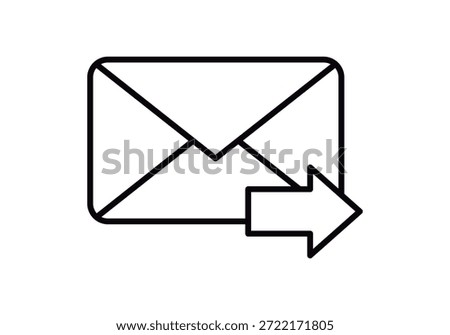 A closed email envelope with a right-pointing arrow indicating that a message has been sent.