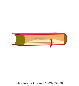 Closed encyclopedia with bookmark. Students book. Can be used for topics like education, knowledge, literature
