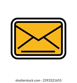 closed envelope download message color icon vector. closed envelope download message sign. isolated symbol illustration
