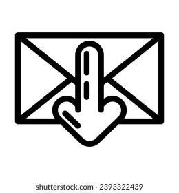 closed envelope downloada message line icon vector. closed envelope downloada message sign. isolated contour symbol black illustration