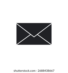 Icono sólido mínimo de la comunicación del correo electrónico o del mensaje del sobre cerrado