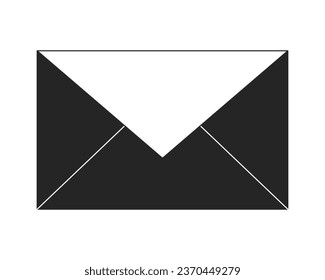 Geschlossener Umschlag flach monochrome einzelne Vektorobjekt. Unleserlicher Brief. Korrespondenz. Bearbeitbare Schwarz-Weiß-Kunstzeichnung. Einfache Umriss-Spot-Illustration für Web-Grafikdesign