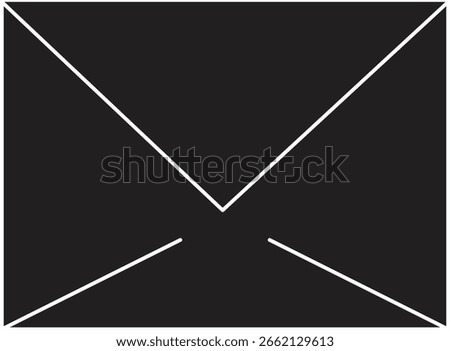 Closed envelope icon representing email message, inbox or mailing system with transparent background
