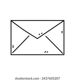 Closed envelope isolated on a white background. Vector hand-drawn illustration in doodle style. Perfect for cards, decorations, logo, various designs.