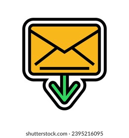 closed envelope message loading color icon vector. closed envelope message loading sign. isolated symbol illustration