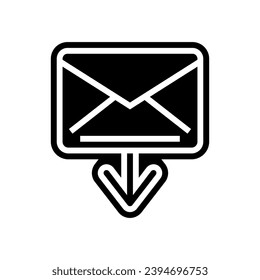 closed envelope message loading glyph icon vector. closed envelope message loading sign. isolated symbol illustration