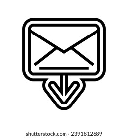 closed envelope message loading line icon vector. closed envelope message loading sign. isolated contour symbol black illustration