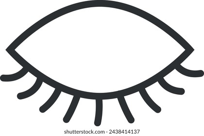 Closed eye black line icon. Blindness symbol