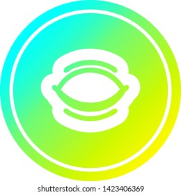closed eye circular icon with cool gradient finish