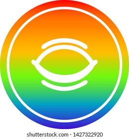 icono circular de ojo cerrado con acabado degradado de arco iris