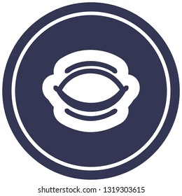 símbolo de icono circular de ojo cerrado