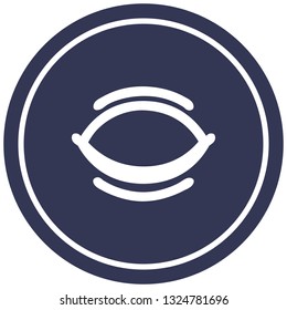 closed eye circular icon symbol