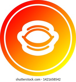 closed eye circular icon with warm gradient finish
