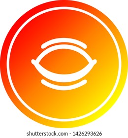 closed eye circular icon with warm gradient finish