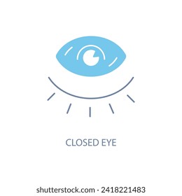 closed eye concept line icon. Simple element illustration. closed eye concept outline symbol design.