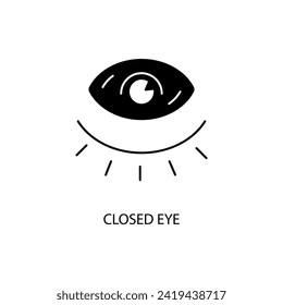 closed eye concept line icon. Simple element illustration. closed eye concept outline symbol design.