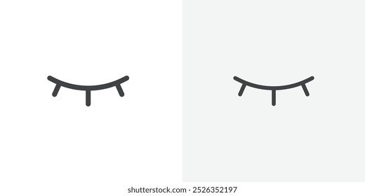 Closed eye icon flat and simple set design