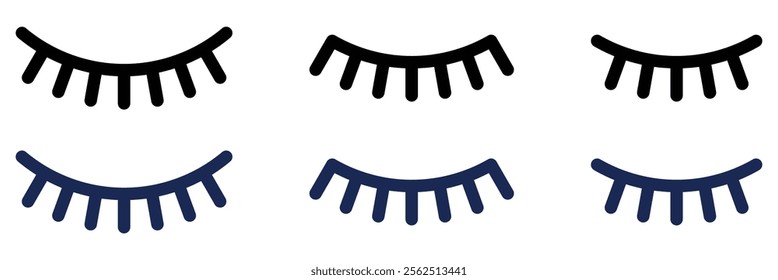 Closed eye icon. Eye lases. Flat design closed eye symbol. Eye closed.