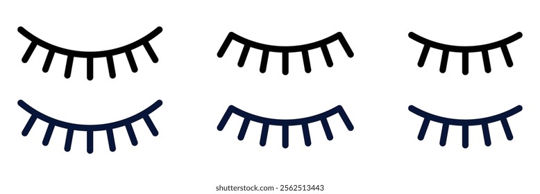 Closed eye icon. Eye lases. Flat design closed eye symbol. Eye closed.