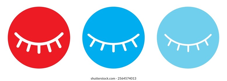 Closed eye icon. Makeup and eyelid symbol. Flat design. Stock - Vector illustration.