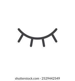 Closed eye icon Thin outline art symbol