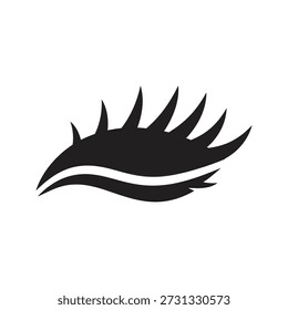 Ícone de olho fechado ilustração vetorial mostrando cílios longos extensão de cílios salão de beleza maquiagem cosméticos sono wink sonho conceito isolado branco fundo design elemento