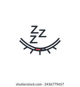 closed eye icon. vector.Editable stroke.linear style sign for use web design,logo.Symbol illustration.